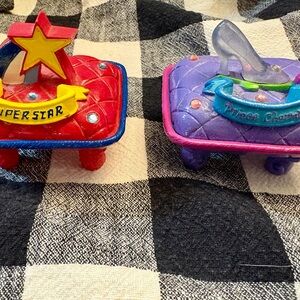 Vintage 2002 Claire’s Red and Purple Decorative Trinket Boxes